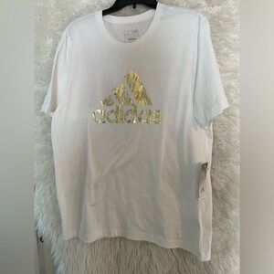 Adidas NWT Men’s Liquid Foil Badge Of Sport Graphic White Short Sleeve T-Shirt-L